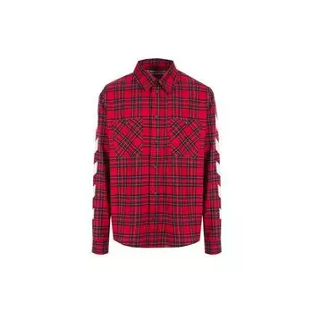 Off-White Рубашка фланелевая Diag Samba/белые мужские топы OMGA133S21FAB0012501 M