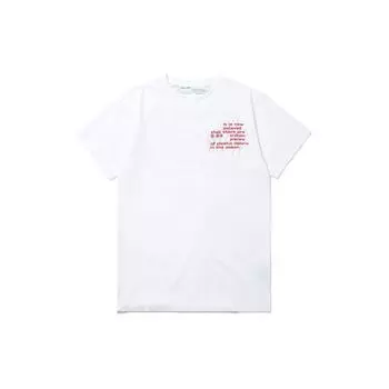 Off-White SS20 Футболка с коротким рукавом с принтом слогана Мужские топы Белый OMAA027S201850060188 XS