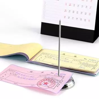 Office Kitchen Desk Note Memo Paper Holder Receipt Spike Stick Straight Rod Check Bill Fork 1Pc
