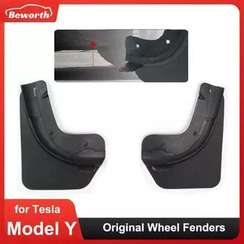 Official Car Wheel Mud Flaps Splash Guards For Tesla Model Y 2023 Mudguard MudFlap PP ABS+TPE Accessories Guard Fender MY 2022 TPE Front Wheel