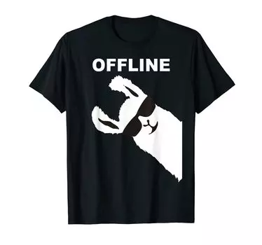 OFFLINE LAMA ALPAKA Gaming Gamer T-shirt