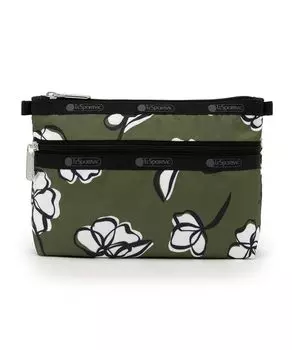 Официальная косметичка LeSportsac Olive Floral Silhouette Pouch/7105