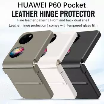 Официальный кожаный чехол для Huawei P60 Pocket Case Ретро Деловой чехол для телефона Huawei P60 Pocket Cover Huawei P60 Pocket коричневый