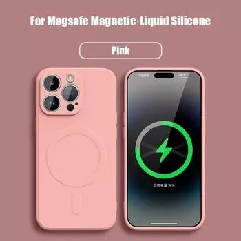 Официальный силиконовый чехол с магнитной беспроводной зарядкой для iPhone 15 14 13 11 12 Mini 15 Pro Max, противоударный титановый серый чехол For iphone14