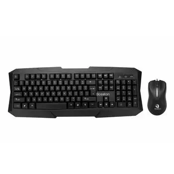 Офисный набор Bosston 104 клавиши проводная офисная клавиатура и мышь S6600 чёрный