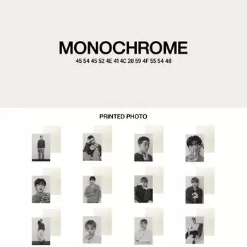 BTS МОНОХРОМНАЯ распечатанная фотография RM Джин Шуга Джей-Хоуп вер. RM 3