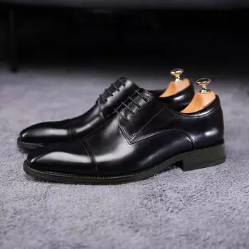 Ofu Shoes 3011 Oxford Three-Joint ThreeD Square Head Leather Shoes Men s, Japanese Classic Casual Leather Shoes Wedding Shoes 38 коричневый