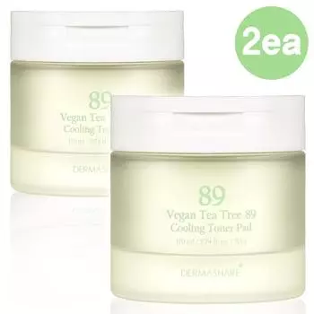 Охлаждающие тонер-диски Dermashare Vegan Tea Tree 89, 70 упаковок, 2 шт.