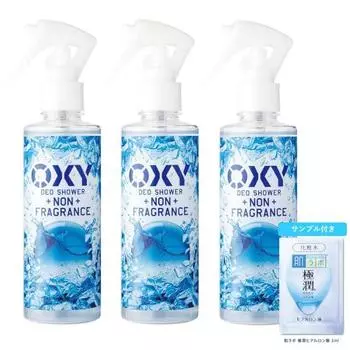 Охлаждающий дезодорант для душа Oxy Oxy Cooling без запаха, набор из 3 предметов + саше с гиалуроновой кислотой Gokujun, суперохлаждение, подавляет потоотделение и запах