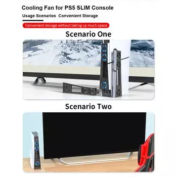 Охлаждающий вентилятор для игровой консоли PS5 Slim Digital & Discs Edition, охлаждающая система со светодиодной подсветкой, охлаждающий вентилятор с портом USB3.0