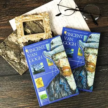 Oil Painting Series Hard Shell Three-Fold Magnetic Buckle Notebook Diy Daily Record Book Fun Handbook