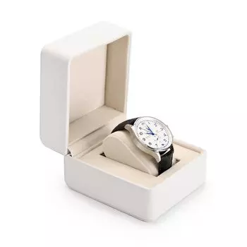 Oirlv Watch Case for 1 Watch PU Leather Mini Portable Watch Storage Case Suitable for Travel, Business Trips, Gifts, etc. Gift Case H12801 (White)