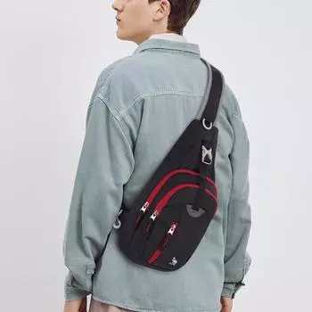 OIWAS Crossbody Bag Men - Sling Bag Men Легкая сумка Crossbody для мужчин с одним ремнем, рюкзак для путешествий на груди, мужская сумка на плечо для мальчиков чёрный