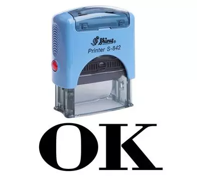 OK Self Inking Rubber Stamp Custom Shiny Office Стационарный штамп Impression Area 14 mm x 38 mm чёрный