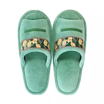 OKA Royal Collection Arts Slippers Green Scandinavian (Washable Stylish)