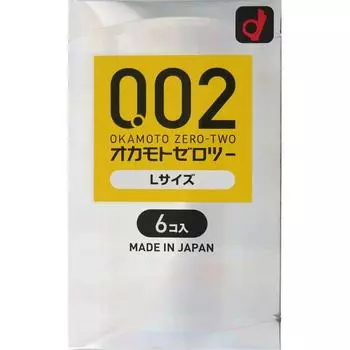 OKAMOTO Okamoto Zero Two Zero Two Размер L Прозрачный 6 шт. Упаковка из 1 шт. Стандартный тип Приятный на ощупь! Пакет из 1 1 set