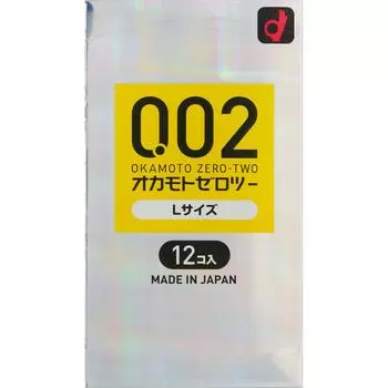 OKAMOTO Okamoto Zero Two Zero Two Размер L Прозрачный 12 шт. Упаковка из 1 шт. Стандартный тип Приятный на ощупь! Пакет из 1 1 set