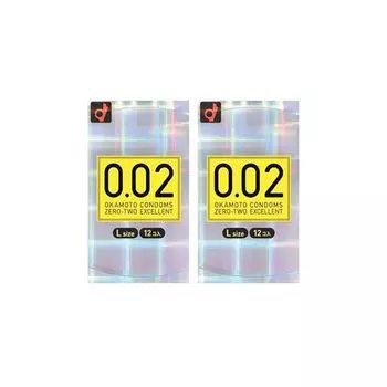 Okamoto Uniform тонкость 0.02EX размер L 12 штук 2 коробки набор