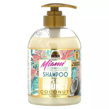 Okay Pure Naturals, Miami South Beach Curls, шампунь для укрепления вьющихся волос, кокос, 16 унций (473 мл)