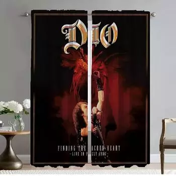 Оконная штора для комнаты 2 панели Rock-DIO Home Interior Шторы Хэллоуин украшения Тюль для спальни Перегородка Шторы Гостиная W50xH70cmx2pcs-CL
