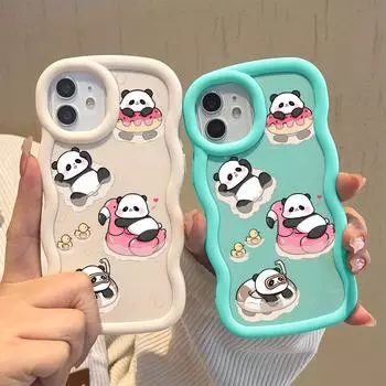 Окрашенный узор Big Wave Edge Мягкий силиконовый материал Macaron чехол для телефона противоударный защитный резиновый чехол для OPPO Reno Realme Realme C20A чёрный