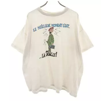 OLD 90s Euro French Military Short sleeve Single stitch T-shirt XL white Men s Used