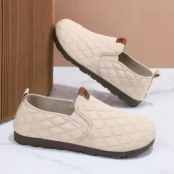 Old Beijing cloth shoes for women, breathable mother shoes, soft soles, one foot shoes, bean shoes, anti slip walking shoes 39 хаки