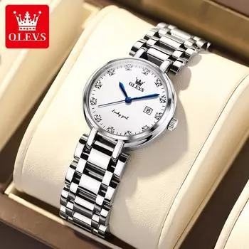 OLEVS 5575 Roman Set Diamond Британские часы Светящиеся женские часы в подарочной упаковке