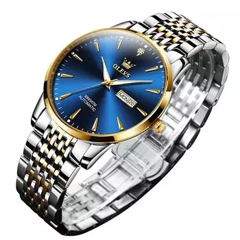 OLEVS Arm Watch Men s Automatic Watch Popular Skeleton Waterproof Hollow Luminous Stylish Cool WhiteSilver