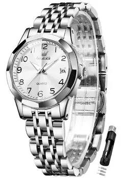 OLEVS Easy Hand Japanese Day Women White женские часы, кварцевые, популярные, женские часы, часы, женские, водонепроницаемые, деловые, механизм, дата,