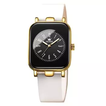 OLEVS Women s Watch, Easy to Read, Waterproof, Luminous, Silicone Band, Japanese Quartz Watch, Popular, Stylish, Women s Gift watch for women, White