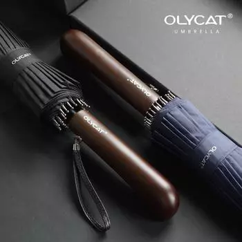 OLYCAT 24 К прямой длинный зонт ветрозащитный прочный зонт от дождя с деревянной ручкой для женщин и мужчин бизнес-бренд из стекловолокна Paraguas