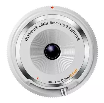 OM Зеркальная беззеркальная камера 9 мм f8 Fisheye с защитным объективом, белая WHT SYSTEM/OLYMPUS BCL-0980