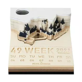 Omoshiroi Magic Castle 3D блокнот 2025 Календарь Отрывной бумажный блокнот Блокнот для заметок Дизайн Hary Бумага для заметок Канцелярские принадлежности Аксессуары