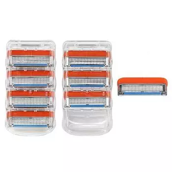 On B U Gillette compatible premium close contact 5-ply razor blade Fusion 5 Power, 4 pieces, 2 pieces ,Korean razor blade