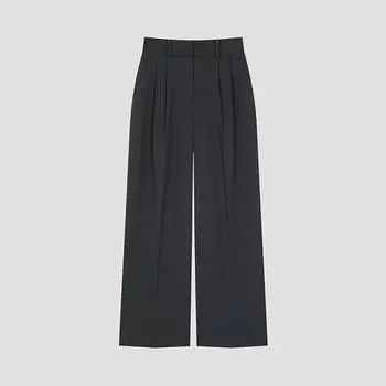 Она S Miss Two Tuck Back Banding Straight Pants SwwSlo31020 Dg dark gray/55