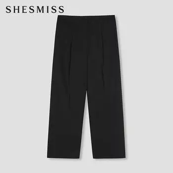 Она S Miss Укороченные брюки One Tuck SwwSln41220 Bk blacks/55