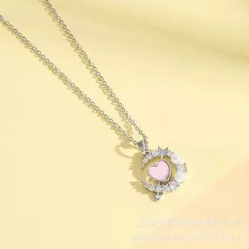 One Arrow Through The Heart Love Necklace Women S Simple And Versatile Micro-Inlaid Zircon Pearl Pendant Neck Chain Jewelry