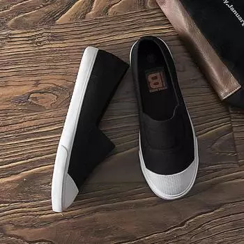One Foot Canvas Pedal Lazy Shoes for Women 2024 Spring New Leisure Versatile Little White Shoes Female s Flat Sole Shoes zapatos 35 розовый