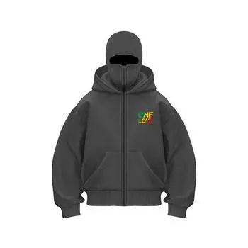 One Love Мужская и женская повседневная мода на молнии с капюшоном из флиса для мужчин и женщин больших размеров свободный пуловер модная толстовка S чёрный