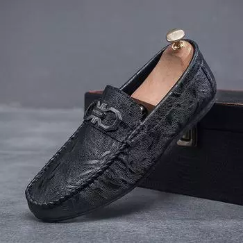 One-pedal Doudou shoes men s soft soles 2024 spring new driving foot cover casual leather shoes men s shoes 39