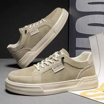 One-pedal men s shoes lightweight platform British board shoes men s 2024 spring new leather sports casual shoes 39