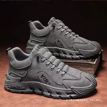 One-pedal men s shoes spring breathable casual shoes trend simple men s sports shoes non-slip soft sole work insurance shoes 39 серый