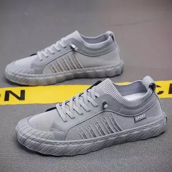 One-pedal men s shoes summer breathable fly-woven sports board shoes men s versatile black socks shoes non-slip mesh casual shoes 39