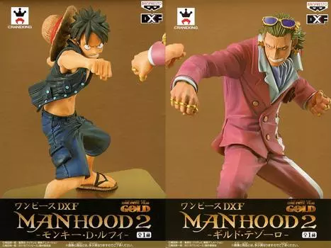 One Piece DX Figure MANHOOD2 Monkey Guild Tesoro 2 типа набор Banpresto Prize D. Луффи, золотой