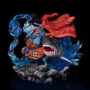 One Piece Jinbei Боевой эффект Фигура 15 см Fishman Jinbe Scultures Big Sun Pirates Коллекционная модель Игрушка разноцветный