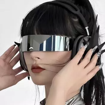 One Piece Lens Wrap Future Warrior Солнцезащитные очки без оправы Y2K Cyberpunk Очки для активного отдыха Style 2