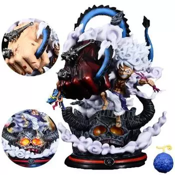 One Piece Luffy Anime Figure Four Emperors Monkey D. Luffy Action Figure Sun God Nika Gear 5 Luffy Figurine Model Doll Toys Pack of 1 Red Fist
