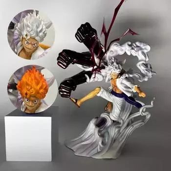 One Piece Luffy Gear 5 Sun God Nika Фигурка ПВХ Фигурка Статуя Модель Коллекция Кукла Аниме Фигурки Декор Игрушки Дети Подарок белый