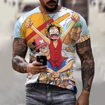 One Piece Обезьяна D. Футболка Луффи Ророноа Зоро Тони Тони Чоппер Аниме Мультфильм Аниме 3D S